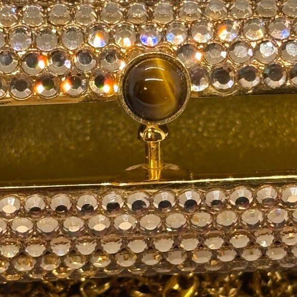 NWT J Tiras Gold Crystal Crossbody Purse/clutch - Picture 3 of 10